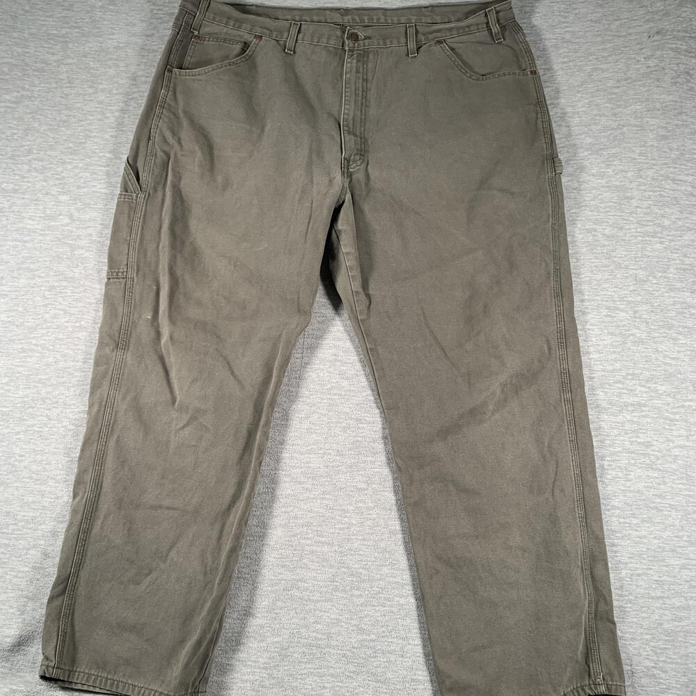 Dickies Carpenter Pants Mens 44x30 Green Canvas Workwear Relaxed Straight Leg